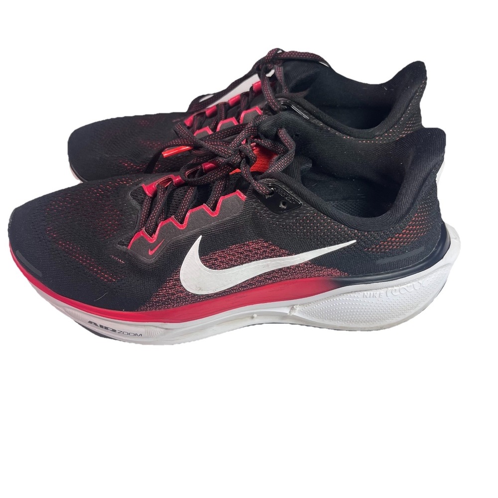 Mens Size 8 Nike Air Zoom Pegasus 41 Black Fire Red Running Shoes FD2722-003 EUC